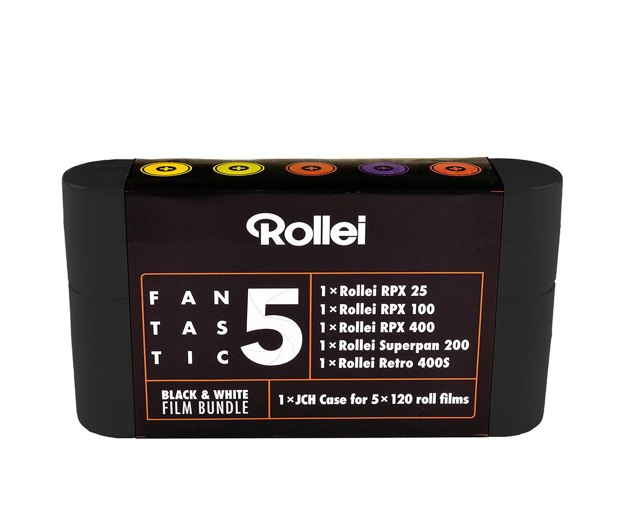 Rollei Fantastic 5 mustavalkofilmi 120 bundle